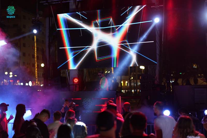 Stage lights show at BEON1X Open Mind Festival