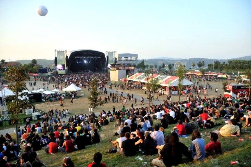 Main stage view from hill at bilbao bbk live festival