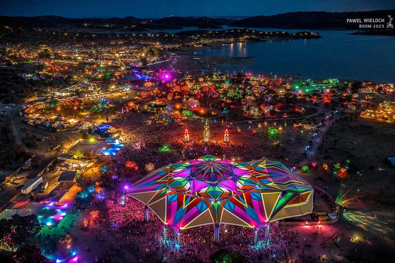 Night lights view at Boom Festival