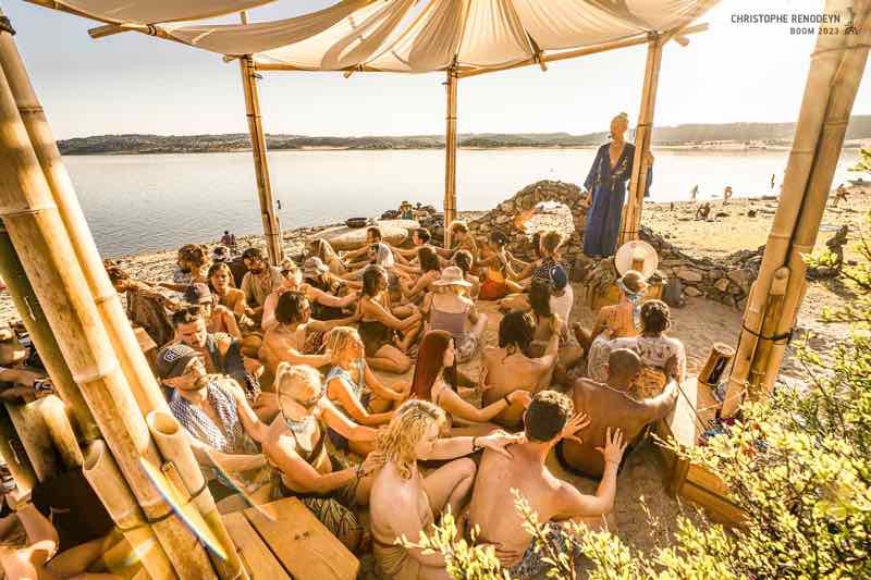 Workshop by the lake at Boom Festival
