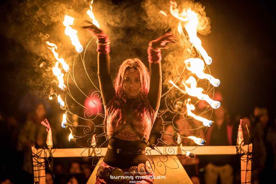 fire show at Burning Mountain Festival