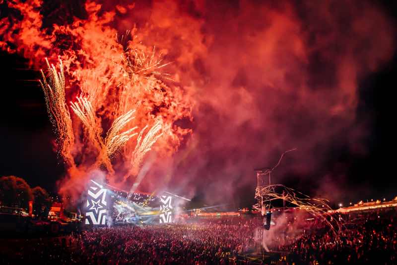 Stage fireworks at Creamfields South