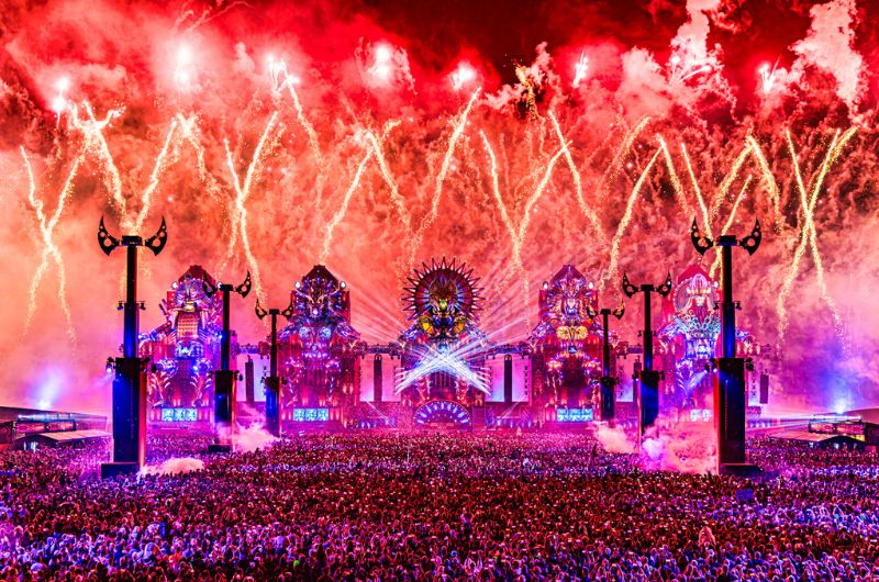 Fireworks at main stage at Defqon1 Festival