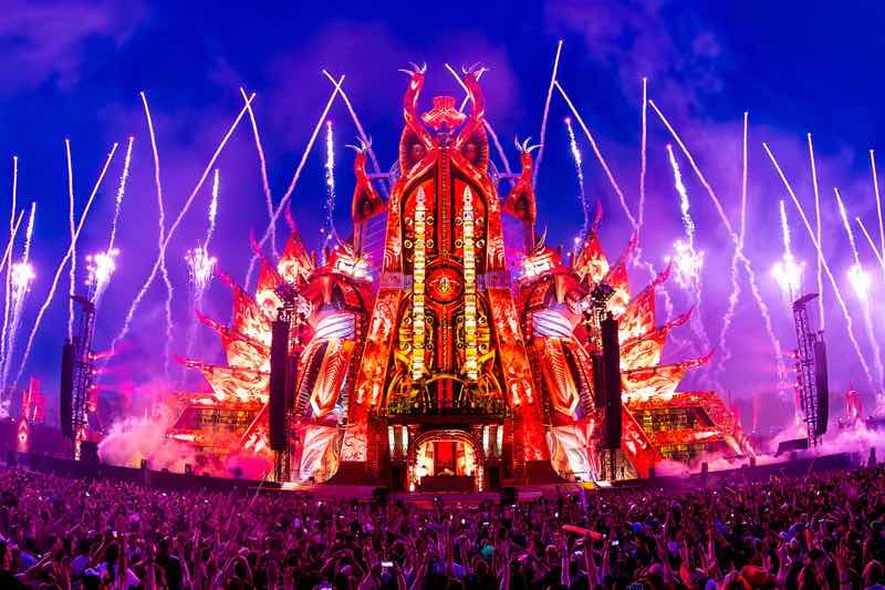 Stage lights show at Defqon1 Festival