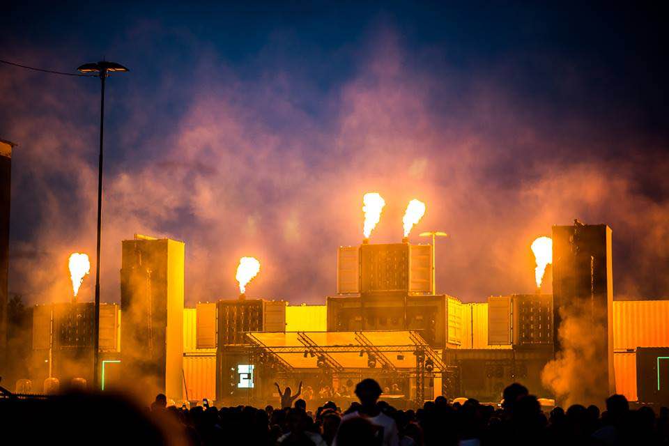 Fire show at main stage at Drumcode Festival