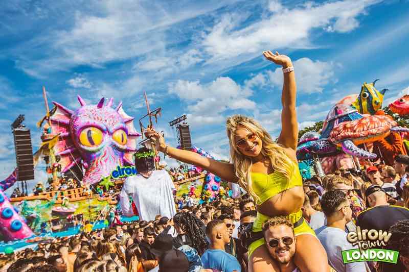 Main stage dancing at Elrow Town London Festival