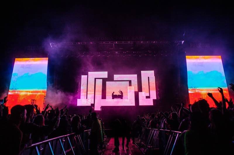 Main stage lights show at Field Day London Festival