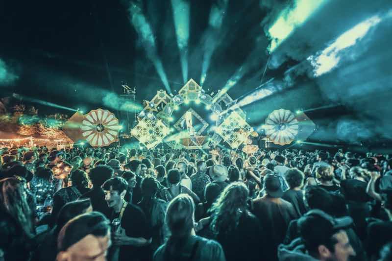 Stage lights show at Hadra Trance Festival