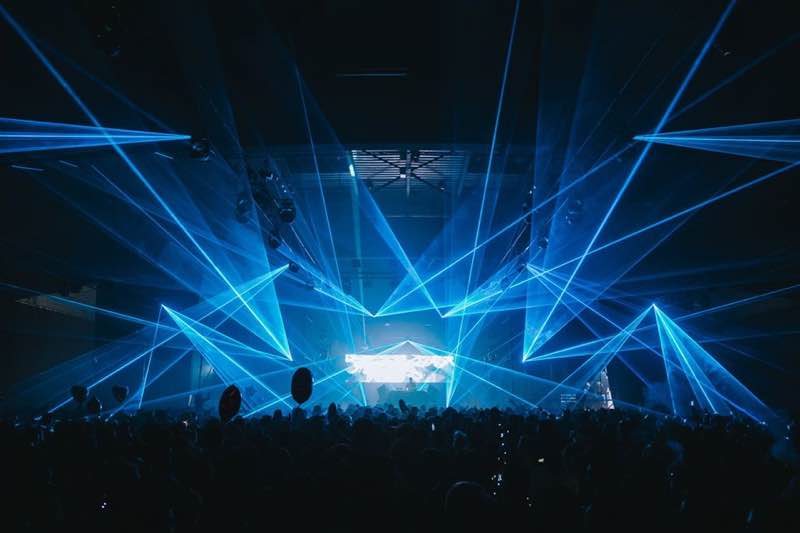 Stage lights show at I love techno europe festival