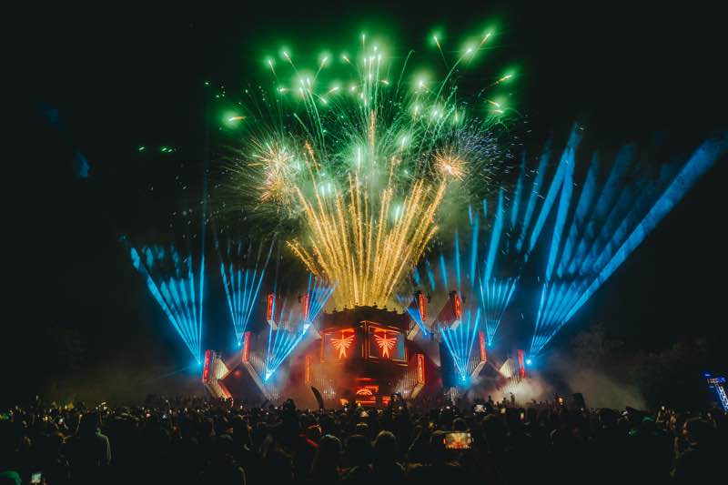 Stage fireworks at Ikarus Festival