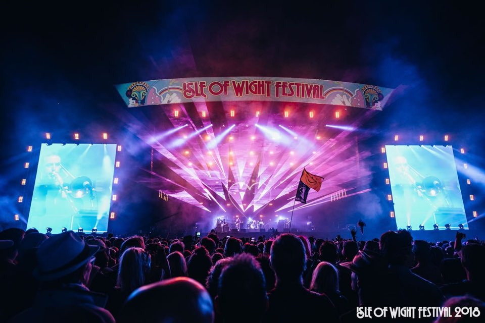 Callum Baker live stage lights at isle of wight festival