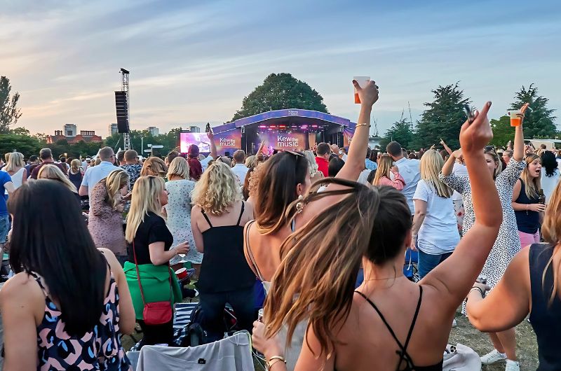 Fans and stage at Kew the Music Festival