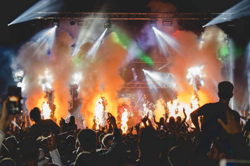 Stage lights show at Land Beyond Festival