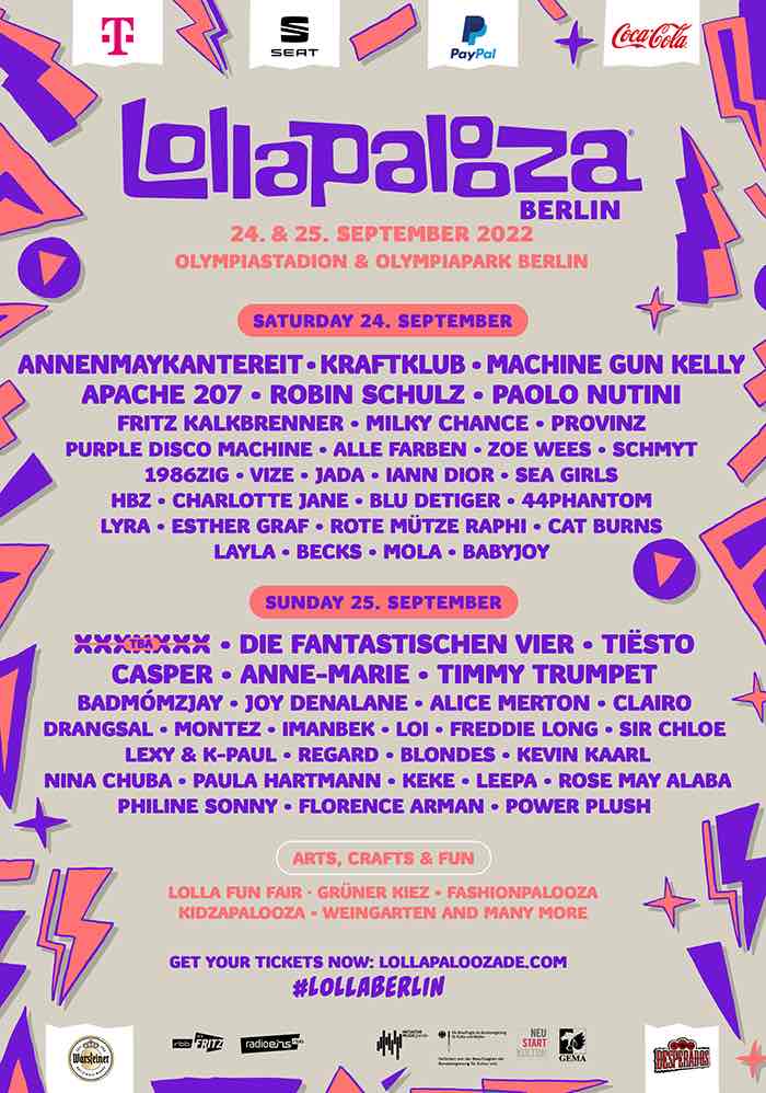 Lollapalooza Berlin Festival 2022 Lineup