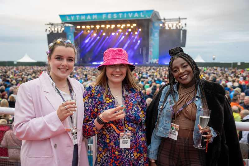 Fans enjoying champagne at Lytham Festival