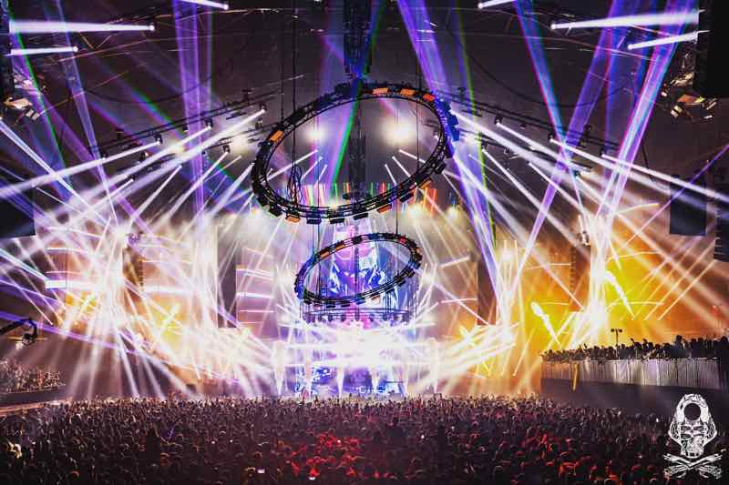 Stage lights show at Rampage Weekend Festival
