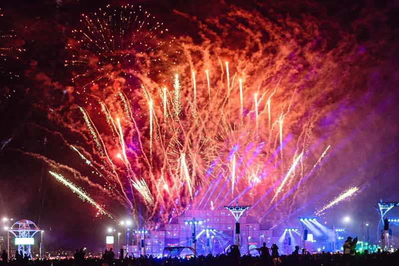Fireworks show at Rock in Rio Lisboa Festival