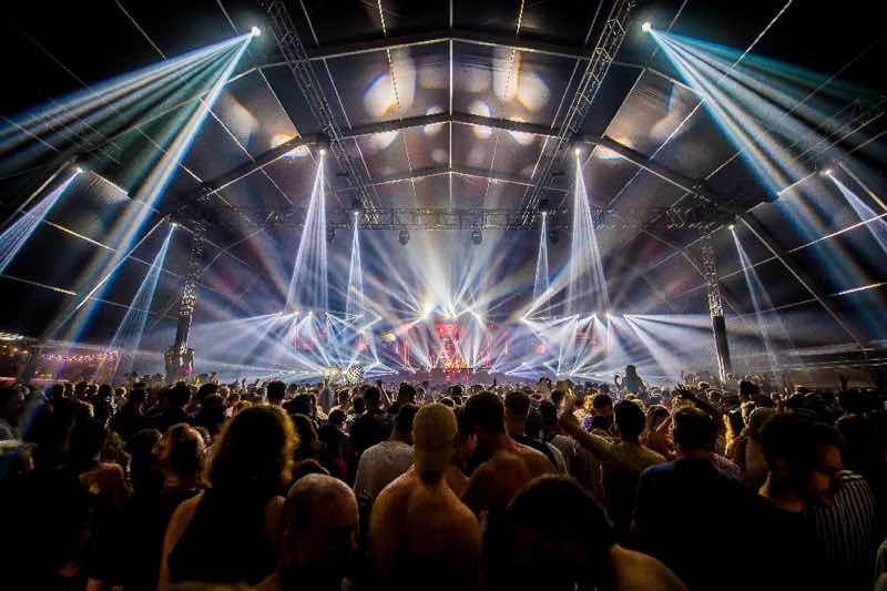 Stage lights show at Sziget Festival