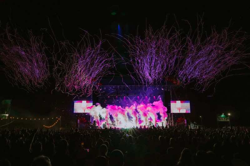 Confetti lights show at The Big Feastival