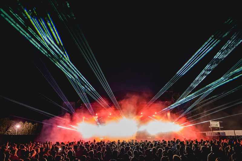 Stage lights show at Tranzmission Festival