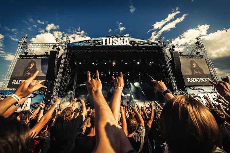 Fans at main stage at Tuska Festival