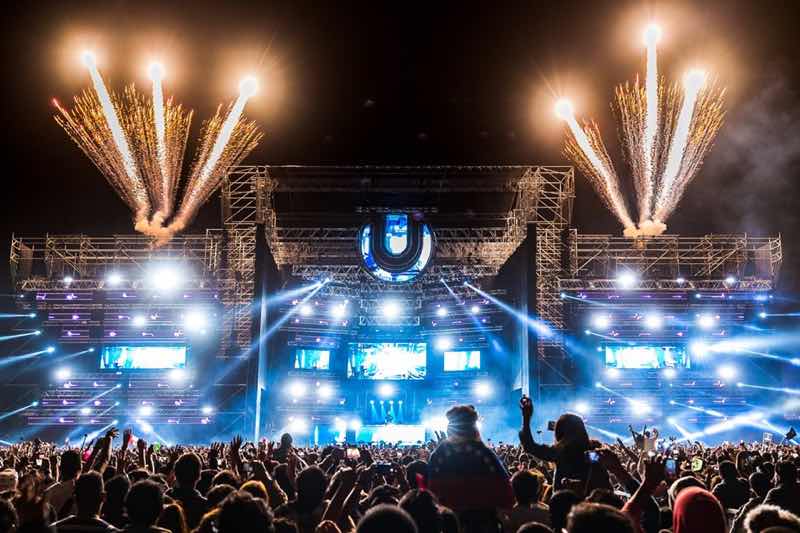Stage lights show at Ultra Beach Costa del Sol Festival