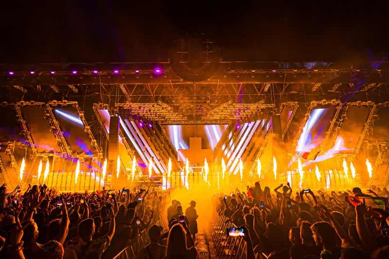 Stage fire show at Ultra Europe Festival