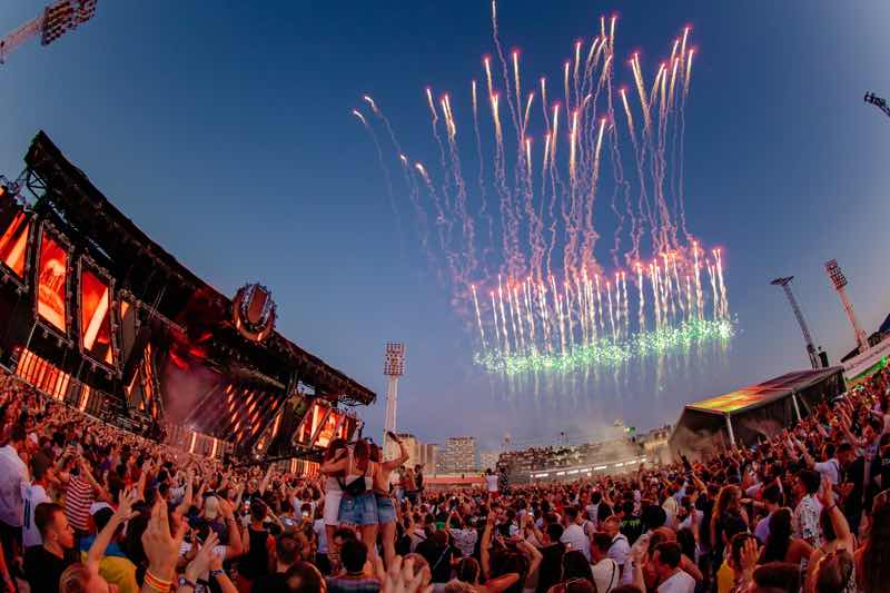 Stage Fireworks at Ultra Europe Festival