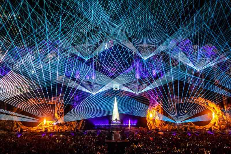 Stage laser show at Untold Festival