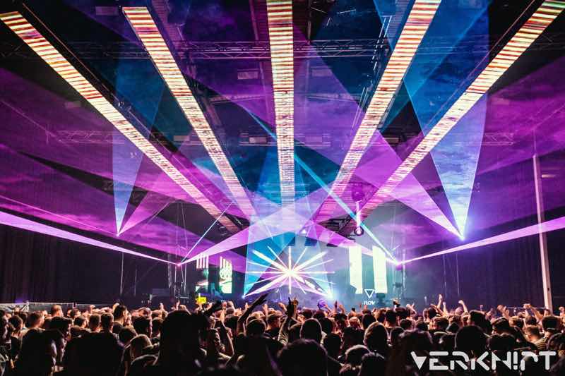 Lights show on stage at Verknipt Easter Special Festival