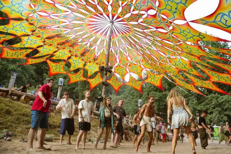 Fans dancing at Waldfrieden Wonderland Festival