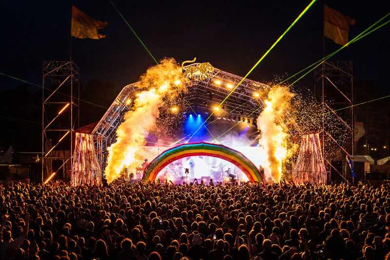 Stage lights at Womad Festival